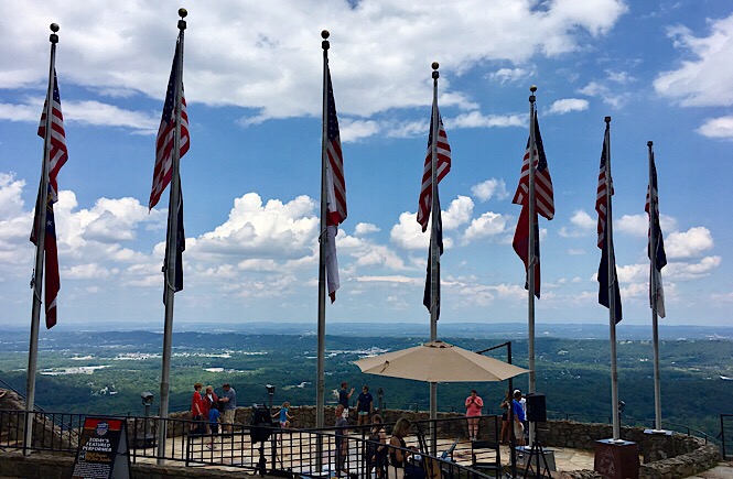 flags at see seven states rock city