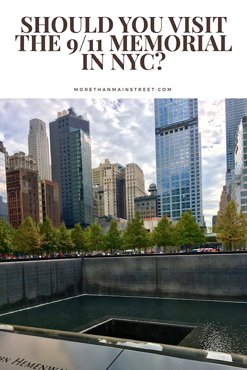 Visiting the World Trade Center Memorial in NYC.