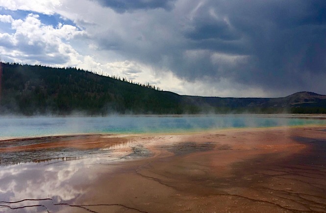 The Ultimate Road Trip to Yellowstone & Jackson Hole WY featured by top US family travel blog, More Than Main Street: Grand Prismatic Yellowstone National Park- road trip yellowstone