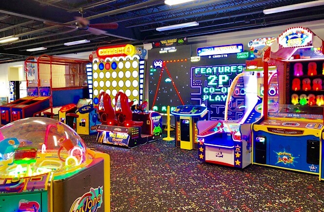 Jungle Rapids Family Fun Park review featured by top NC family travel blog, More Than Main Street: image of 
 Wilmington arcade