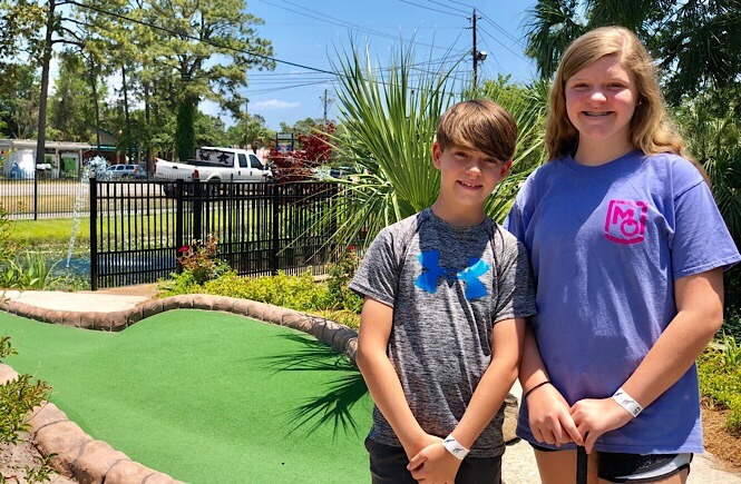 Jungle Rapids Family Fun Park review featured by top NC family travel blog, More Than Main Street: image of  Mini golf at Jungle Rapids in Wilmington NC.