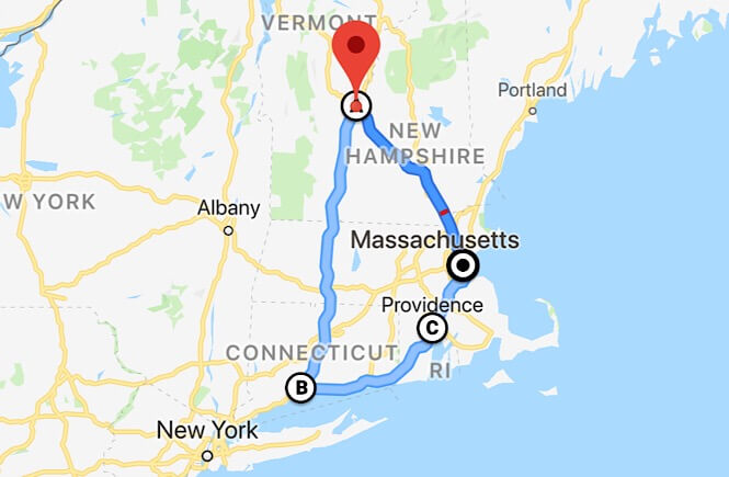 New England Road Trip map