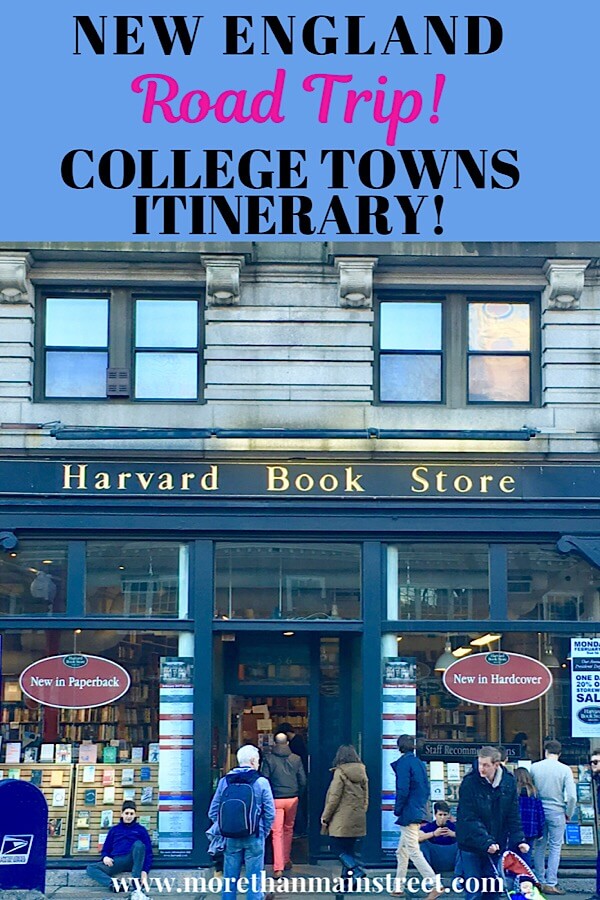 The best New England Road Trip Itinerary- College Towns tour featured by top US travel blog, More than Main Street; Harvard Book Store