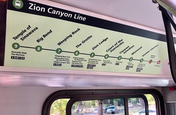 Zion Narrows Day Hike: What You REALLY Need to Know Before You Go as featured by top US travel blog, More than Main Street; Map of the free shuttle at Zion National Park!