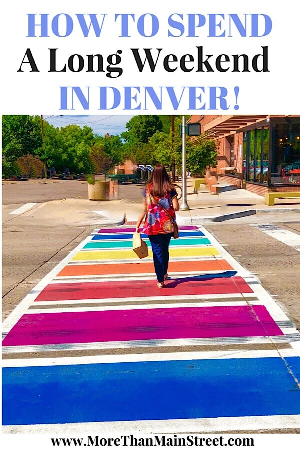 The Ultimate Denver Itinerary featured by top US family travel blog, More Than Main Street:  rainbow sidewalk in Denver Colorado