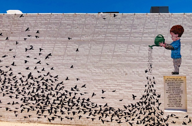 Phoenix Street Art: 11 Incredible Roosevelt Row Murals featured by top US travel blog, More than Main Street: birds and boy mural