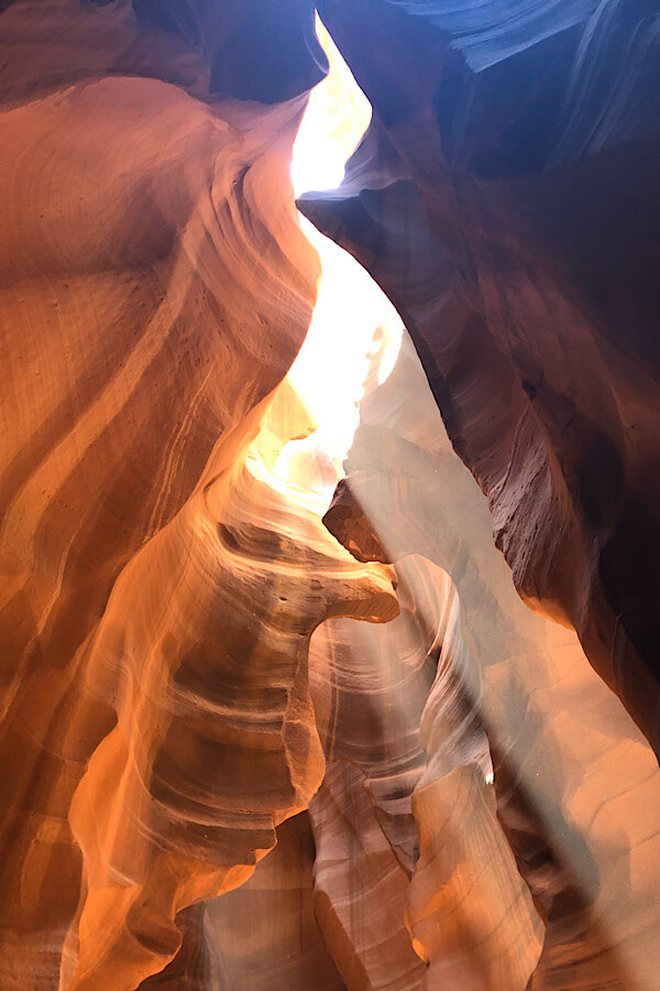 The Best 2 Things To Do in Page Arizona as featured by top US family travel blog, More than Main Street; upper antelope canyon light beams