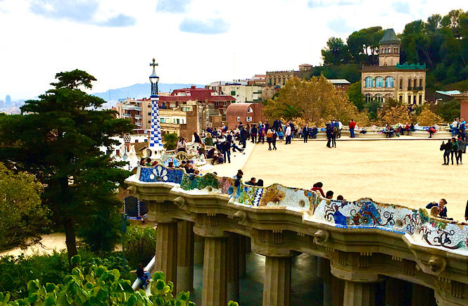 Best tips for international travel with children featured by top US family travel blog, More than Main Street: Parc Guell in Barcelona.