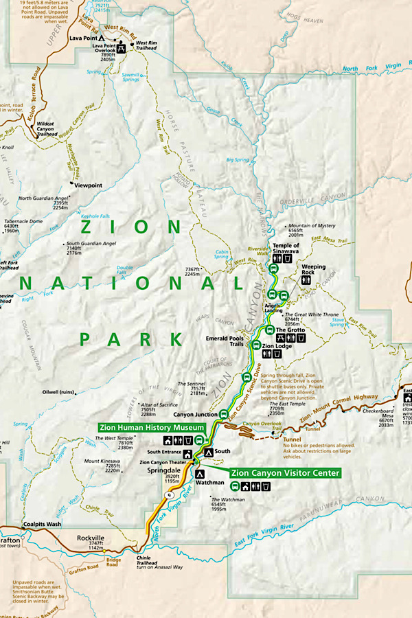 How to spend one day in Zion National Park: a travel guide featuring the top things to do by top US travel blog, More than Main Street: Map