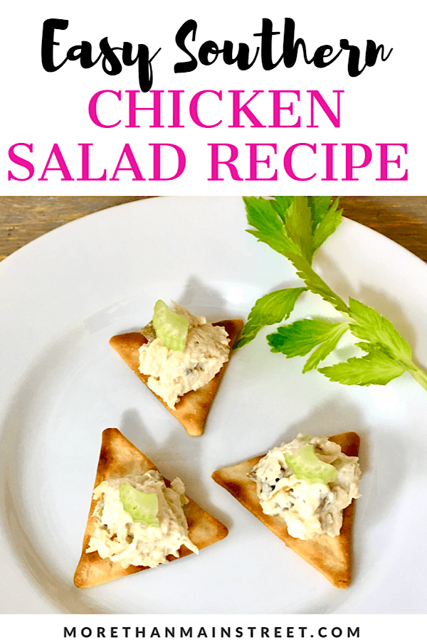Easy southern chicken salad recipe featured by top US lifestyle blog More than Main Street.