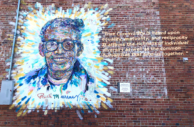 Must See Durham NC Wall Murals & Street Art featured by local NC travel blog, More than Main Street- Pauli Murray mural.