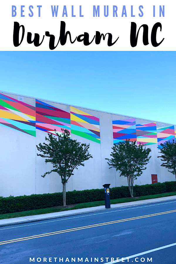 Must See Durham NC Wall Murals & Street Art featured by local NC travel blog, More than Main Street- colorful mural on the Durham YMCA building called Time Bridge.