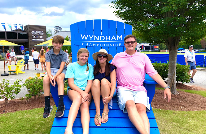 Family day trip to the Wyndham Golf Tournament in Greensboro NC.