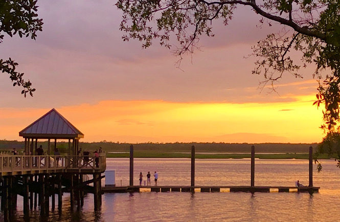 River Lights is one of the Top 5 Best Places to Watch the Sunset in Wilmington NC featured by top US travel blog, More than Main Street.