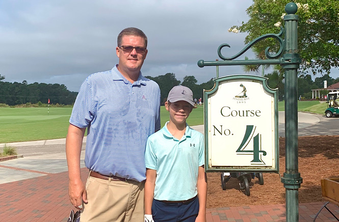 Top 10 Best Things to Do in Pinehurst North Carolina on Your Next Family Vacation featured by top US travel blog, More than Main Street: image of father and son playing Course No. 4 at Pinehurst.