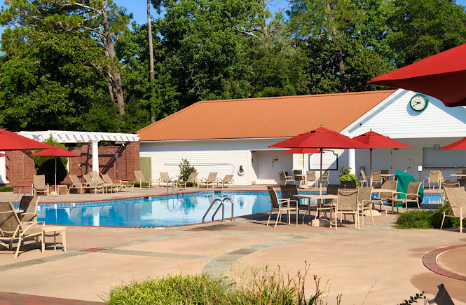 Top 10 Best Things to Do in Pinehurst North Carolina on Your Next Family Vacation featured by top US travel blog, More than Main Street: image of pool at the Carolina Hotel.