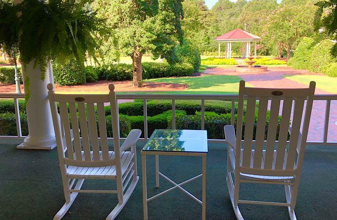 Staying at the Carolina Hotel is one of the best things to do at the PInehurst Resort- relax on the huge front porch in these rocking chairs!