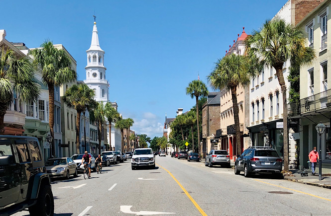 The streets of Charleston South Carolina while on vacation in December