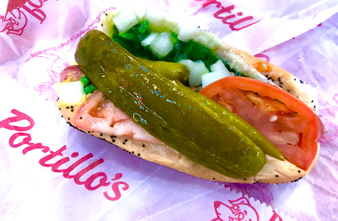 If you only have a day in Chicago you must try a Chicago style hot dog from Portillo's. (Featured by top US family travel blog, More than Main Street) 