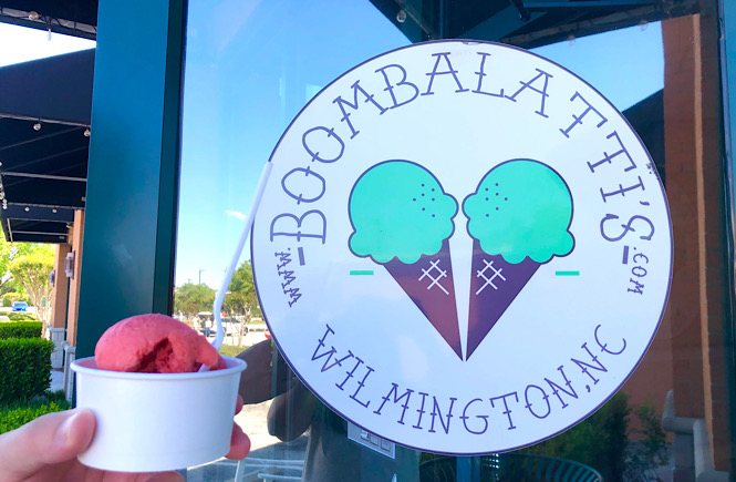 Homemade ice cream from Boombalatti's in Wilmington NC