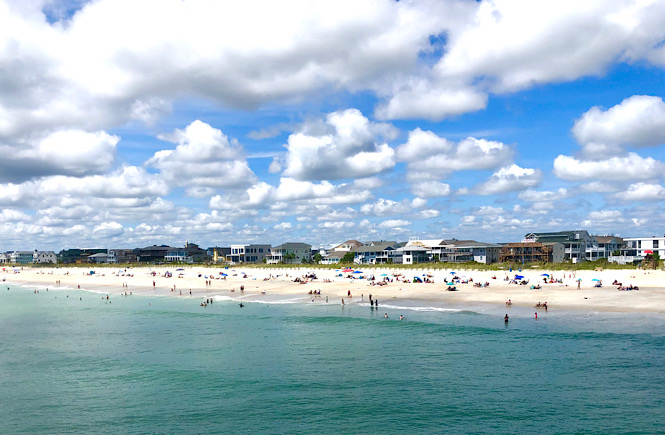 Clouds on a beautiful summer day at Wrightsville Beach North Carolina.