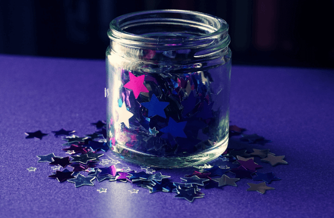 Mindful jar- glitter and water. Image from Canva.