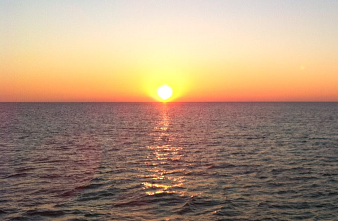 Sunset in Destin Florida while on family vacation during winter