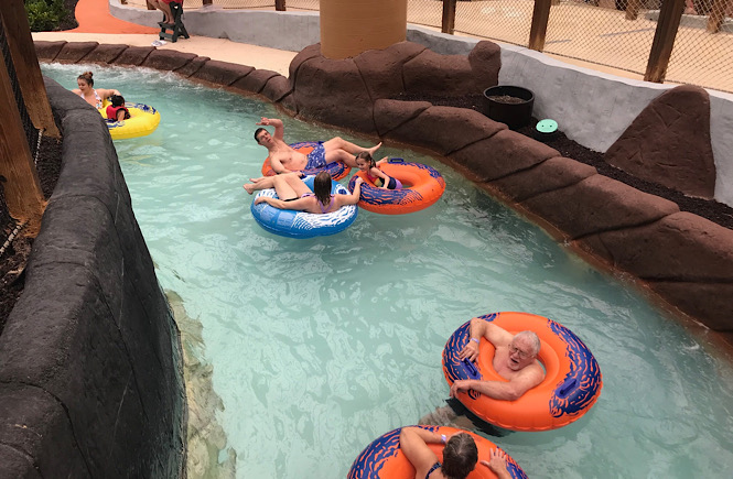 The indoor water park- lazy river at Massanutten Resort in Virginia- the perfect place to visit in December in USA.