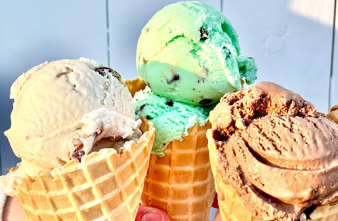 Ice cream cones from Books and Beans featured by top NC travel blog, More than Main Street.