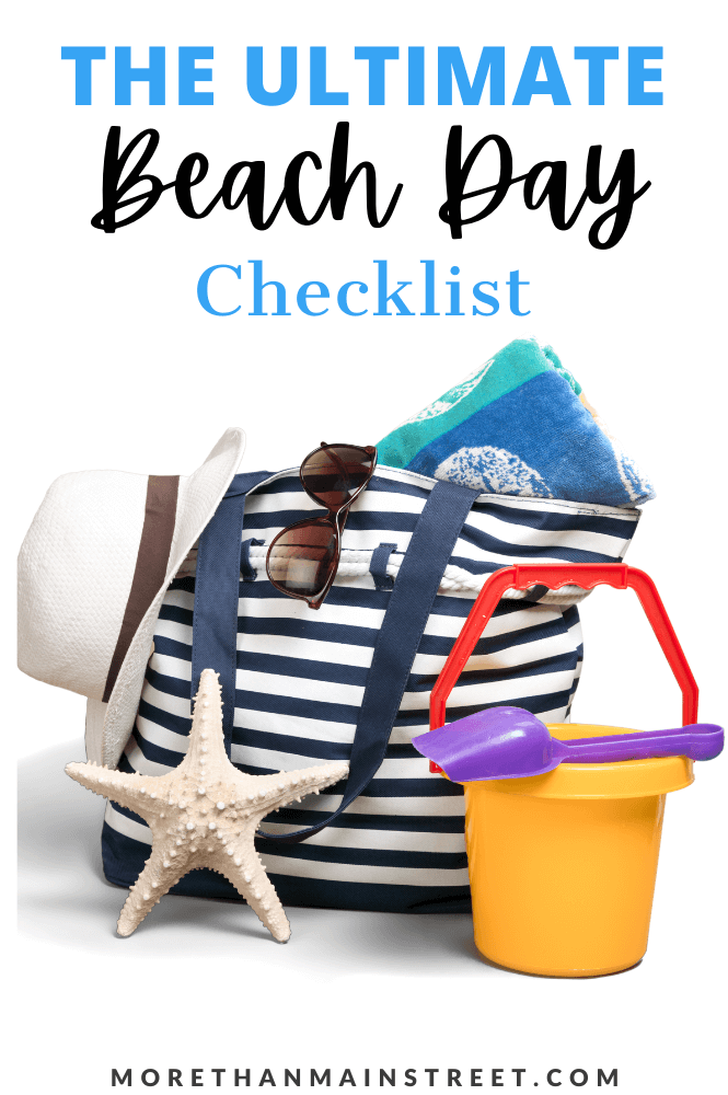 The Ultimate Beach Day Packing list- everything from your beach bag to sunglasses to toys featured by top US family travel blog, More than Main Street.