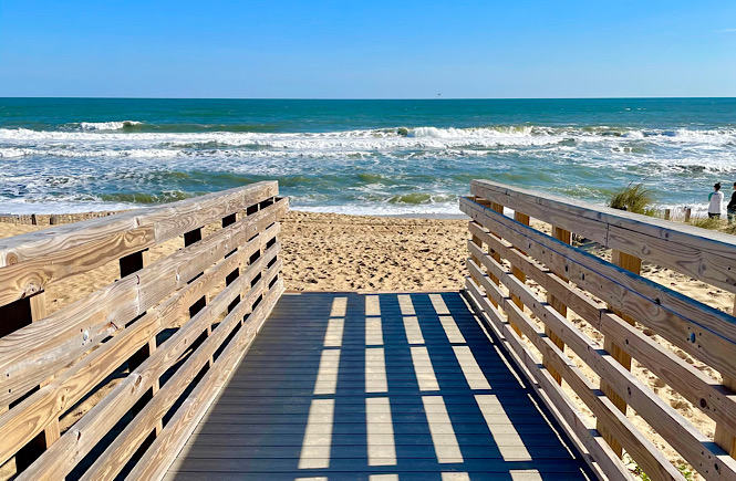 Beach access in Nags Head NC in the Outer Banks.