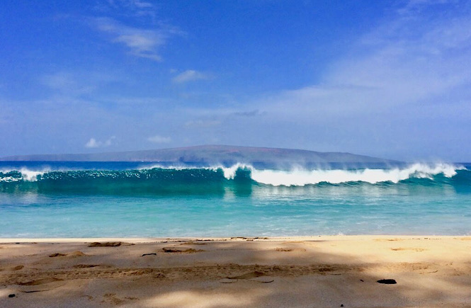 The perfect blue ocean waters of Maui Hawaii.