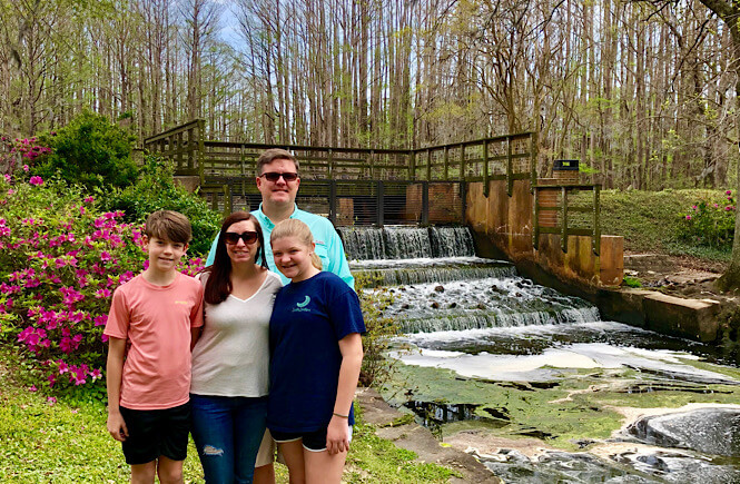 Family enjoying the day at Greenfield Lake Park in Wilmington NC.