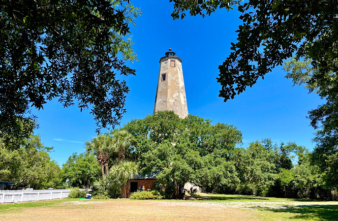 Old Baldy Lighthouse on Bald Head Island NC is one of the most popular things to do on the island!