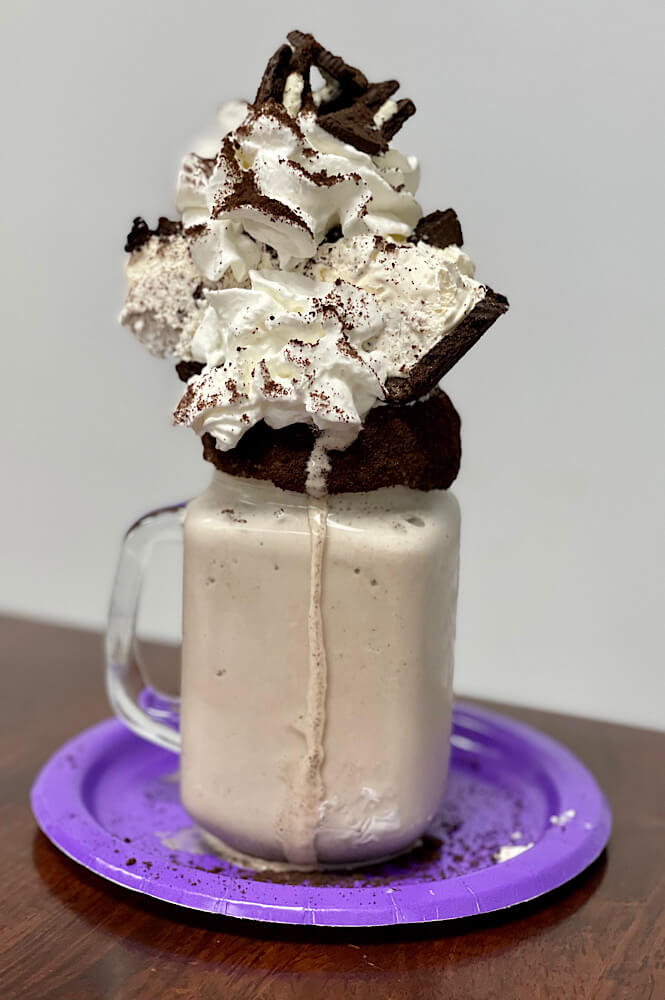 Epic milkshake from Corner Coffee Cafe in Nashville, NC!