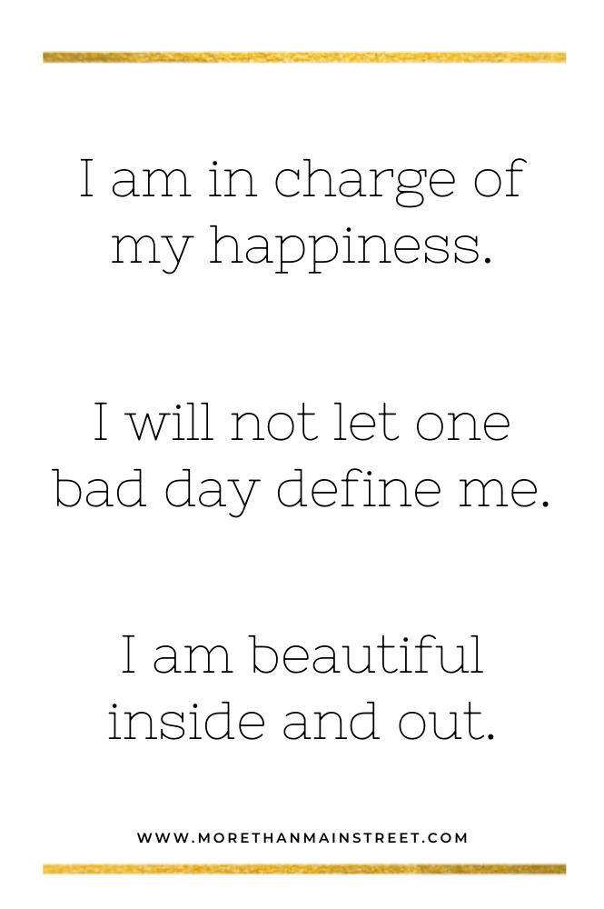Daily affirmations for self love and happiness.
