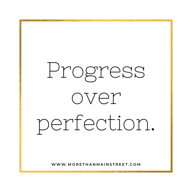 Progress over perfection - motivational Instagram captions