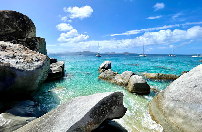 The Ultimate BVI itinerary includes a stop at The Baths.