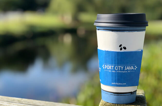 coffee by a lake from Port City Java