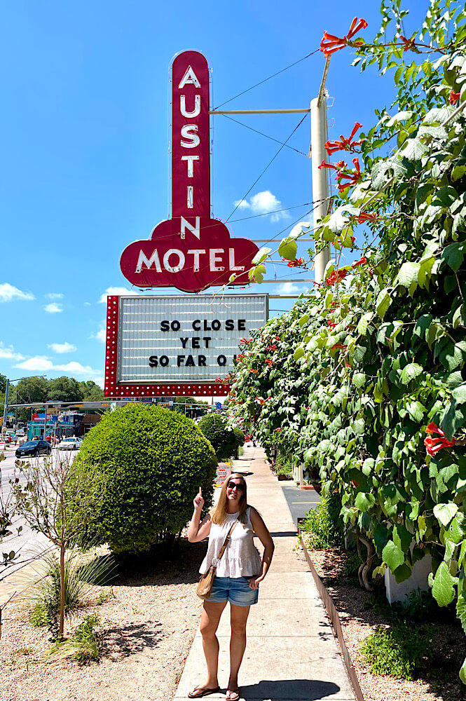 The famous Austin motel sign on South Congress in Austin Texas