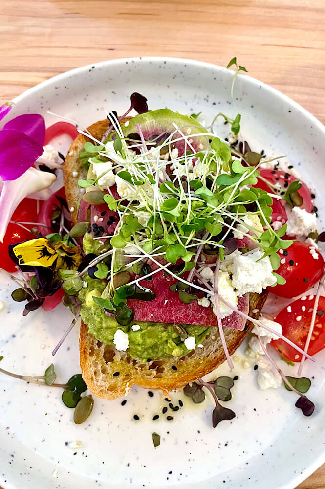 avocado toast from Drift Coffee & Kitchen Breakfast on Wrightsville Beach