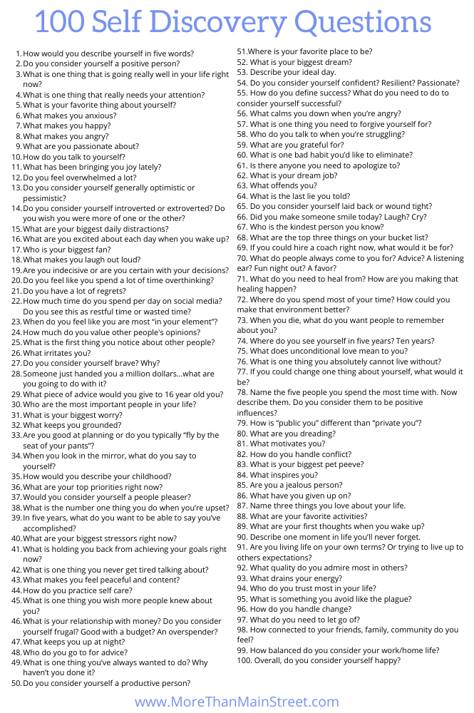 100 questions to ask yourself for self growth