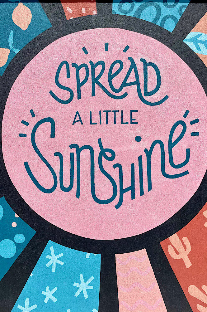 Spread a little sunshine street art in Arizona.