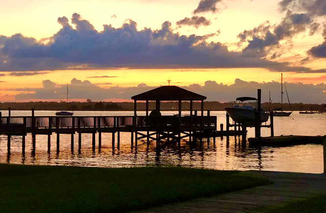 sunset on Wrightsville Beach NC