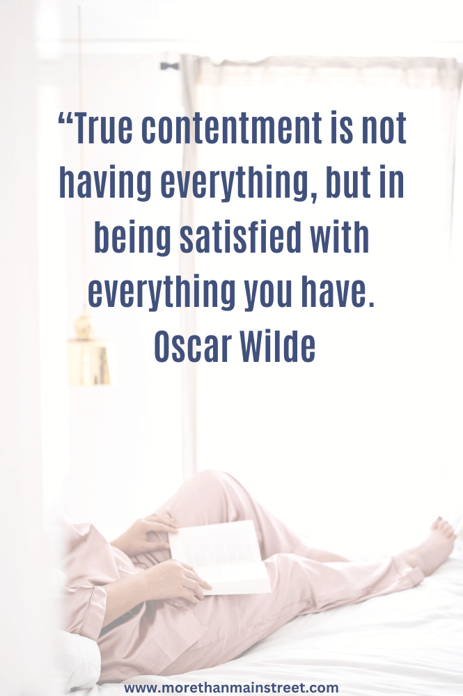 True contentment quote by Oscar Wilde- perfect peace quote for Instagram!