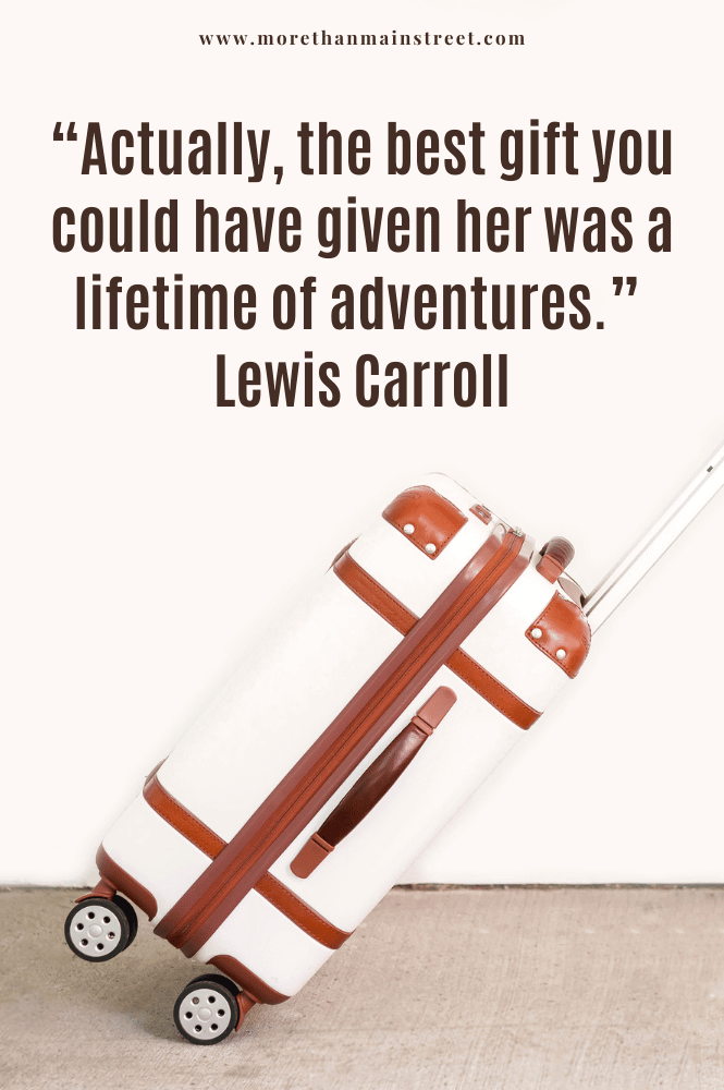 One of the best gifts- vacation quotes for Instagram (image of a rolling suitcase)