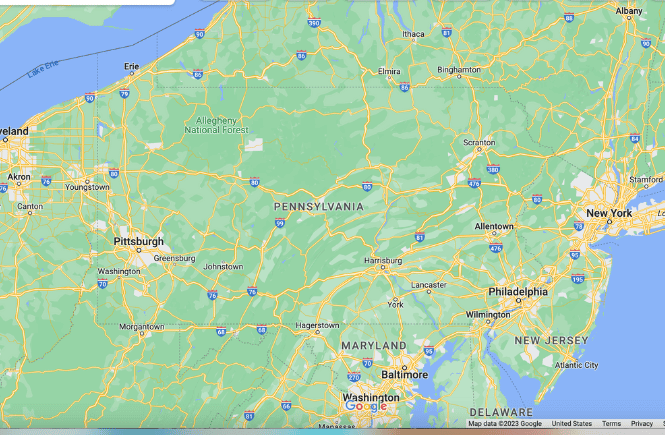 Map of Pennsylvania