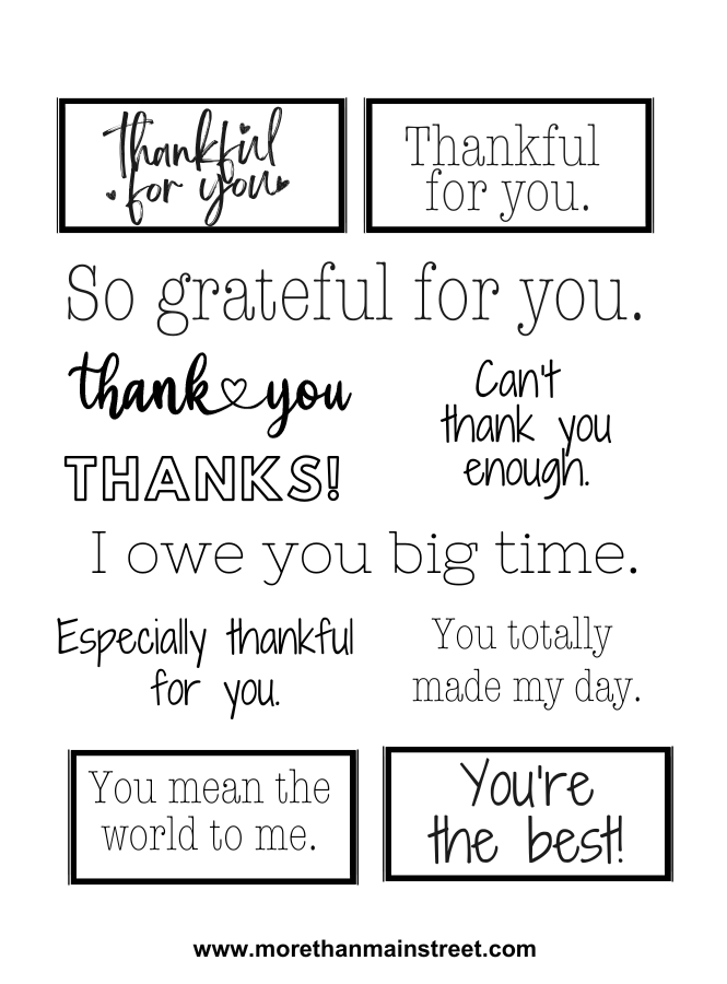 Thankful for You printable