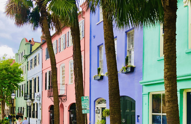 Rainbow Row in Charleston South Carolina