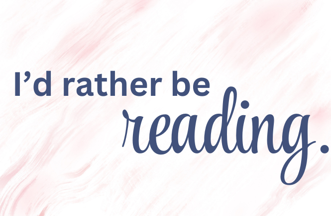 I'd rather be reading (with pink marbled background)